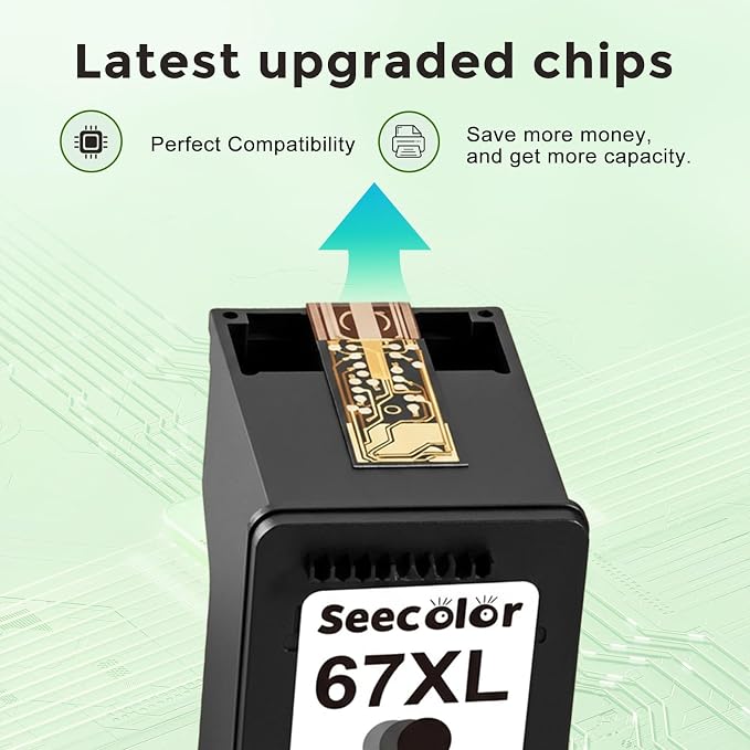 67XL Ink Cartridges Black/Color Combo Pack Replacement for HP Ink 67 HP67 XL HP67XL for 2855e 2800e 2755e 2700 4255e 4200e 6055e 6000 2852e 2827e 2700e 2734e 4155e 6455 6400 Printer (2-Pack)