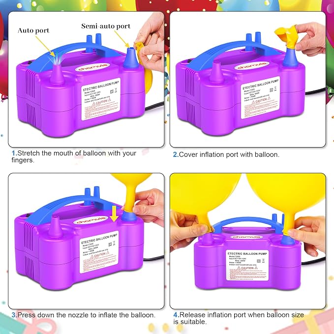 chamvis Balloon Pump Electric, Balloon Air Pump Inflate Pump for Balloons: Blower Machine for Fast and Easy Filling Balloons