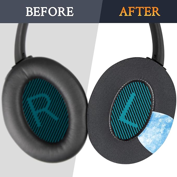 SoloWIT Cooling-Gel Earpads Cushions for Bose Headphones, Replacement Ear Pads for Bose QuietComfort 15 QC15 QC25 QC2 QC35/Ae2 Ae2i Ae2w/SoundTrue & SoundLink Around-Ear & Around-Ear II - Dark Green