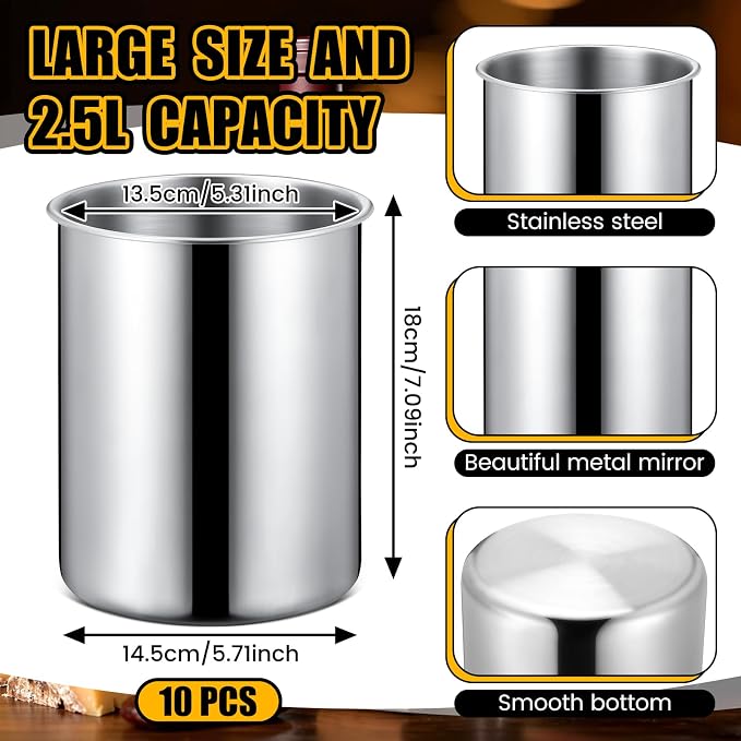 Domensi 10 Pcs Wine Chiller Bucket 750 ML Champagne Bucket Stainless Steel Wine Chillers for Bottles Keeps Cold for Hours