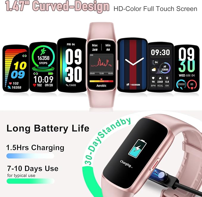 Zeacool Fitness Tracker with 24/7 Heart Rate, Blood Oxygen Sleep Monitor, 123 Sports Modes Calories Smart Watch,IP68 Waterproof Step Counter Activity Trackers Health Pedometer for Women Men