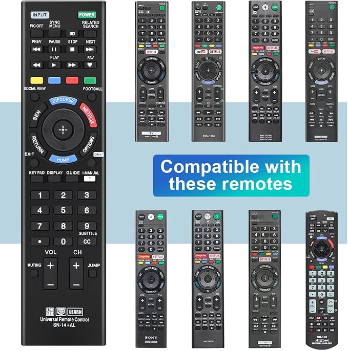 Gvirtue Universal Remote Control for Sony TV, Replacement for Almost All Sony Bravia 4K 8K UHD HD LED OLED LCD Smart TV, with Netflix Button