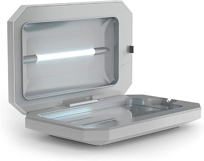PhoneSoap Basic Cell Phone UV Light Sanitizer Box | Patented and Clinically Proven 360 Degree UV Light Sanitizer | (White)