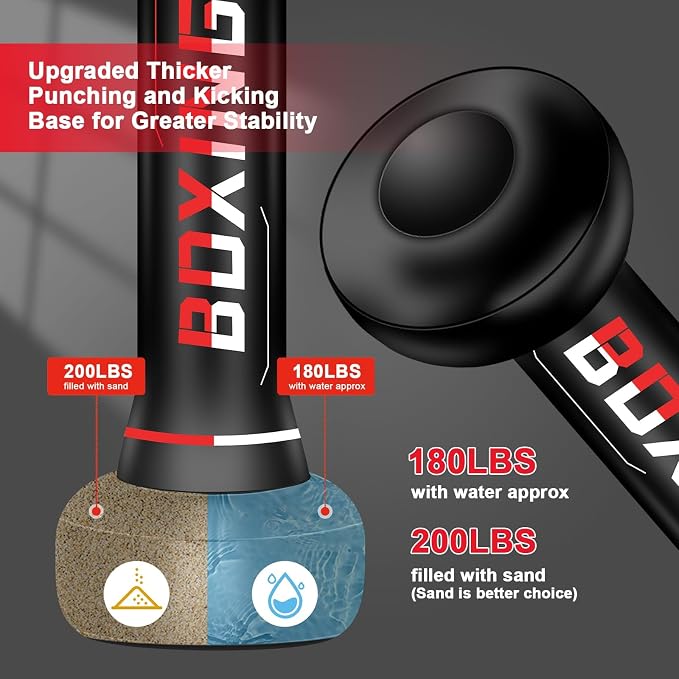 Freestanding Punching Bag for Adults,70" Heavy Duty Boxing Bag with Stand, Kickboxing and MMA Muay Thai Training Equipment for Men and Women Beginners