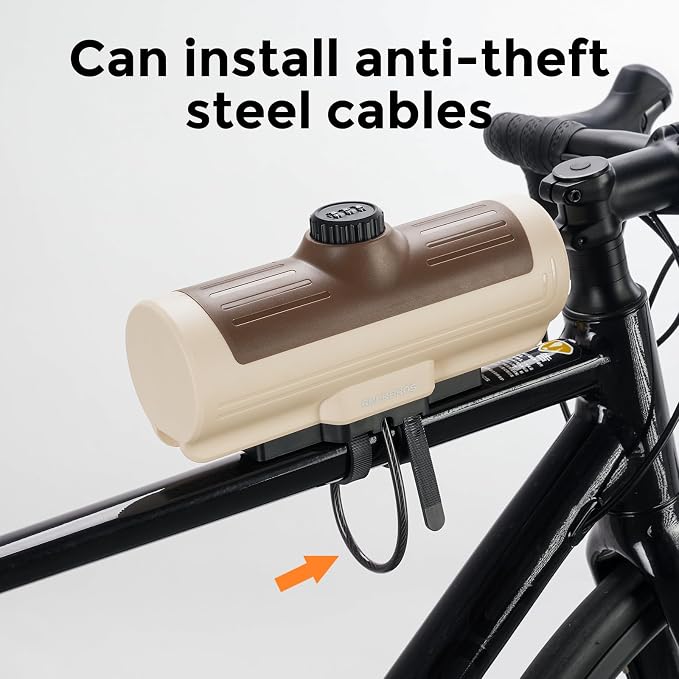 ROCKBROS Secure Bike/Scooter Frame Bag Password Storage Box Plastic Hard Shell Key Anti-Theft Steel Cable/Screws Installation Firm Fixed Equipment, Universal for Gravel MTB Road Racing Cycling