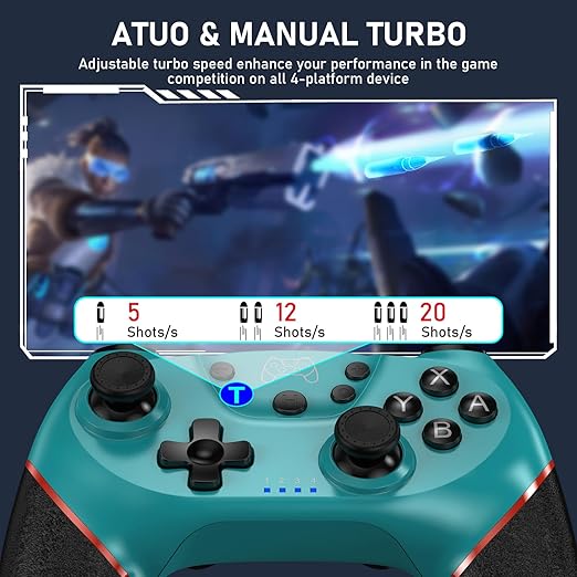 Diswoe Controller for Switch, Wireless Pro Controller for Switch 2/Switch/Switch Lite/Switch OLED, Remote Gamepad with Joystick, Adjustable Turbo Vibration with Programmable Function