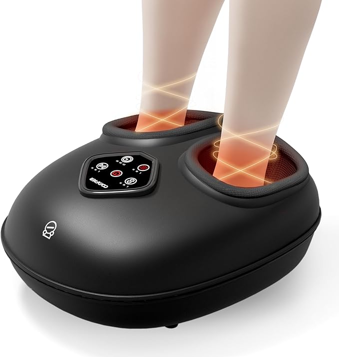 COMFIER Foot Massager with Heat & Compression, Deep Kneading & Rolling Massage for Tired Feet, Fits Up to Size 14, Adjustable Intensity, Spa-Like Relaxation Gift for Mom, Mothers Day