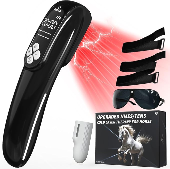 Cold Laser Therapy Device for Horse, Portable Red Light Therapy with 4pcs 808nm and 12pcs 650nm, Near Infrared Laser for Arthritis Pain Relief- Stimulation for Tendon, and Ligament Recover