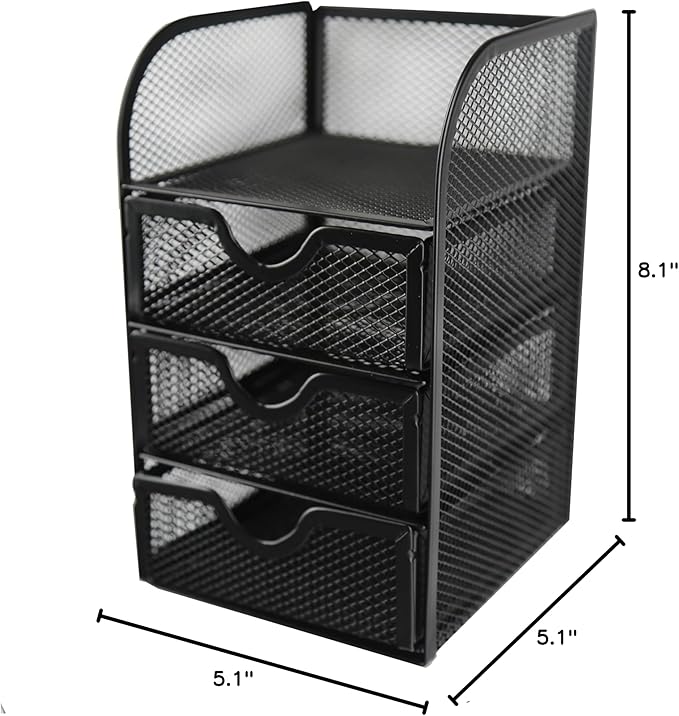 Huron Desktop Mini 3-Drawer Supplies Organizer (1/4/24/96) (1 pc)
