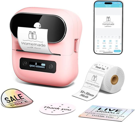 Phomemo M220 Bluetooth Label Maker - Portable Thermal Printer for Small Business Office Home - 1900+ Templates 7900+ Icons - Compatible Phone, PC