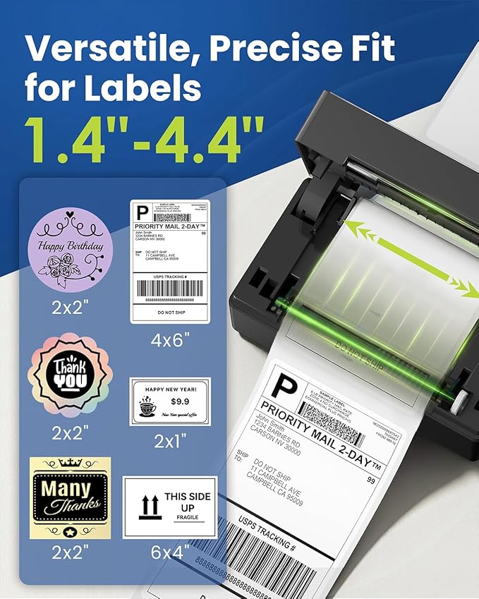 Labeer Thermal Shipping Label Printer with Holder, 4x6 Wireless Bluetooth Shipping Label Printer for Small Business, Compatible with iPhone, Android, Windows, Mac, Chromebook, USPS, Shopify