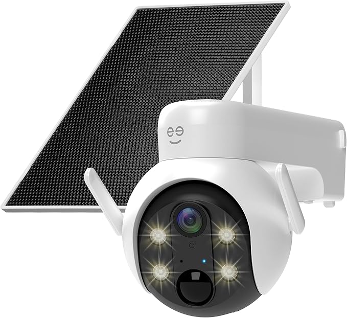 Geeni Insight 3MP Smart PTZ Solar Security Camera – Auto-Follow Motion Tracking, 2K HD Wire-Free Outdoor WiFi Camera with 3W External Solar Panel, 5200mAh Battery, & Two-Way Audio