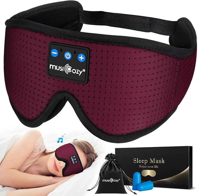 MUSICOZY Bluetooth Sleep Headphones Eye Mask Set – 2-Pack Wireless Sleep Masks for Men and Women