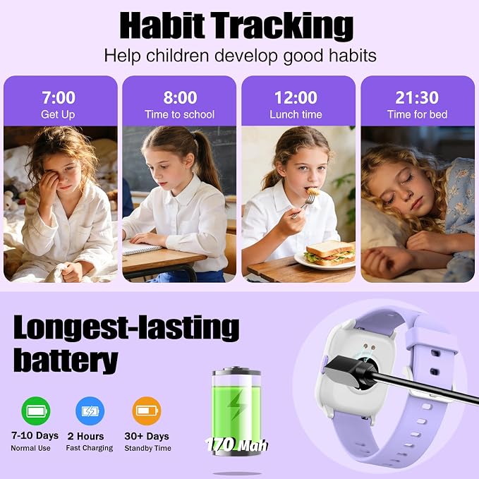 meoonley Kids Watch for Girls Boys with IP68 Waterproof, Girls Watch with 19 Sports Modes, Sleep Tracking, Pedometer, Stopwatch, Kids Activity Tracker, Birthday Gifts for Girls Age 6-15 Years Old