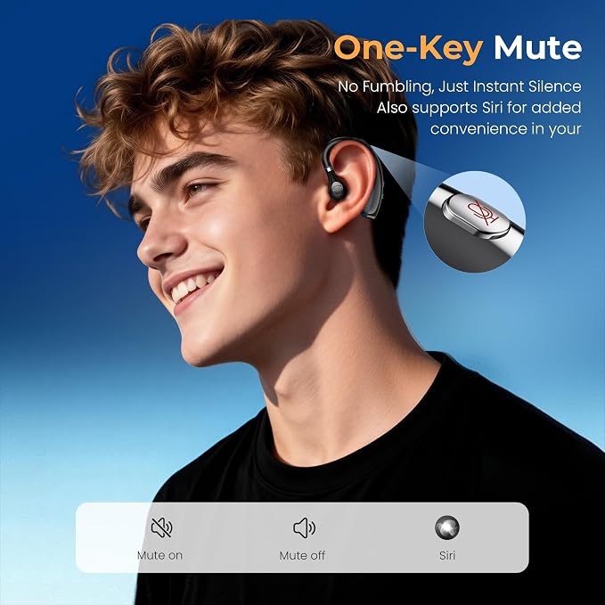 Bluetooth Headset, Bluetooth Earpiece with Noise Canceling Microphone, 0.53oz Ultralight V5.3 Wireless Headset with Charging Case Mute Button 56H Playtime Multi point for Work Cell Phone Driver Office