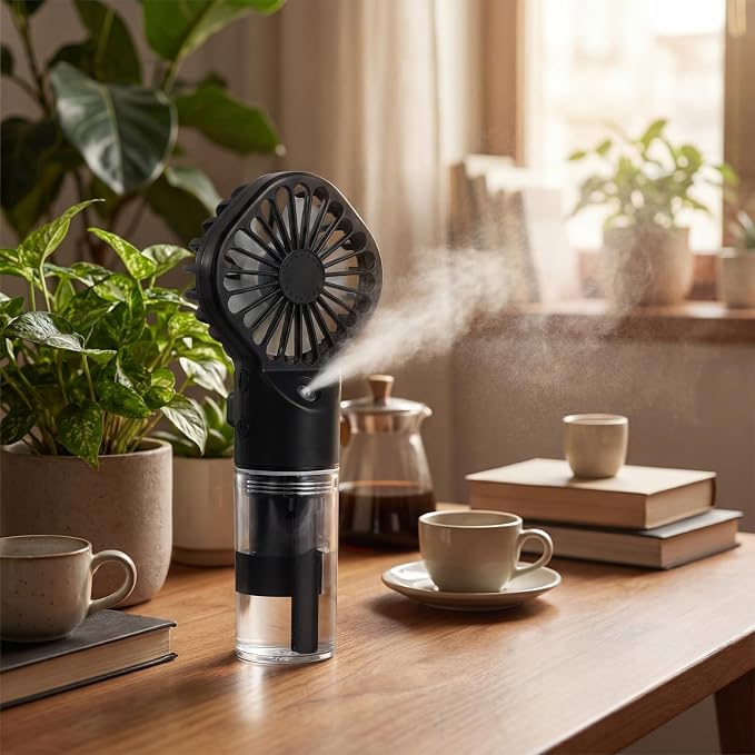 2 Pack Misting Fans Portable Handheld Rechargeable Handheld Spray Fans with 25ml Water Tank 4-speed Personal Cooling Fan, USB-c Mini Hand Fan for Travel Outdoor Sports Camping Office Home