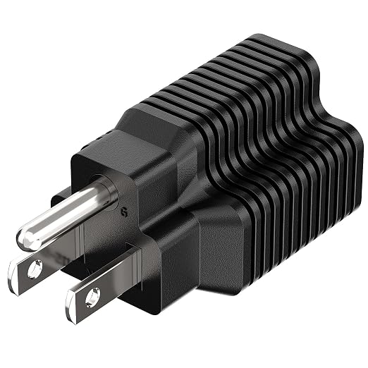 [10Pack] 4-in-1 15 Amp Household AC Plug to 20 Amp T-Blade Adapter,5-15P to 5-20R,5-15P to 6-15R,5-15P to 6-20R, 4 in 1 AC Power Adapter,15A 125V to 20A 250V Adapter,15A to Double T-Blade Adapter.