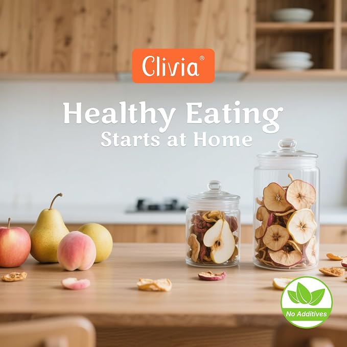 CLIVIA Commercial Food Dehydrator, 10 Stainless Steel Trays, Food Dryer Dehydrator Machine, 194°F Temp. Control, 24H Timer, for Dogs Treats, Meat, Fruits, Viggies, Herbs