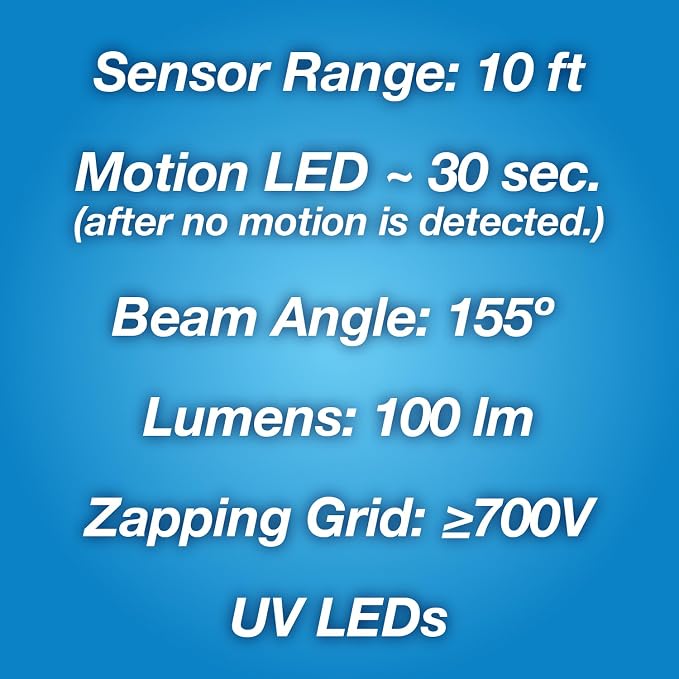 PIC 2-in-1 Solar Bug Zapper and Motion Sensor LED Light, Outdoor Electric Insect Killer, Mosquito Fly Zapper Trap for Outdoor Use