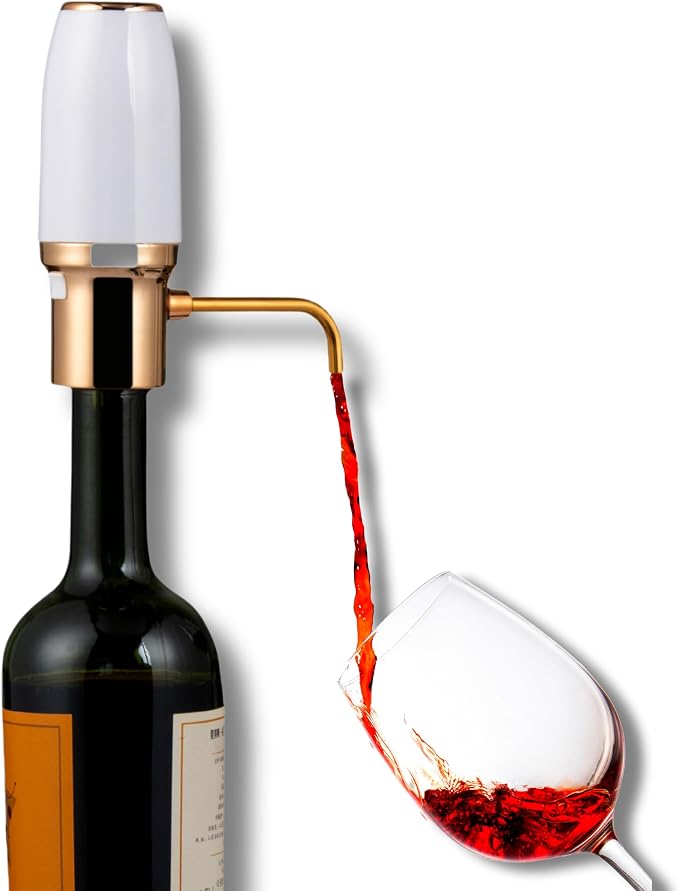 Sip & Shimmer Electric Wine Aerator, Modern Wine Aerator, Electric Wine Dispenser, Gold Wine Pourer, Wine Pump, Automatic Wine Pourer, Re-chargeable, Wine Gifts, Valentines Day Gift for Her