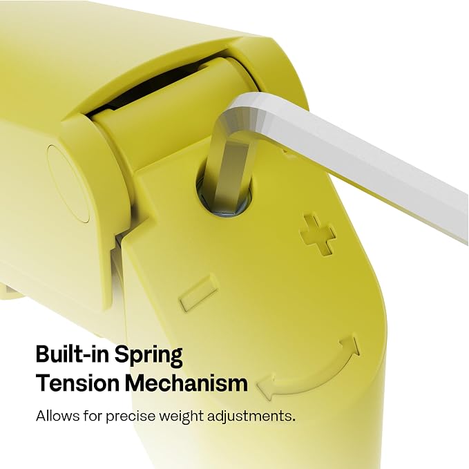 Pixio PS1D Wave Yellow Dual Monitor Arm Stand Desk Mount - Fits up to 32 inches Monitors and up to 19.8lbs. VESA Compatibility and Integrated Cable Management