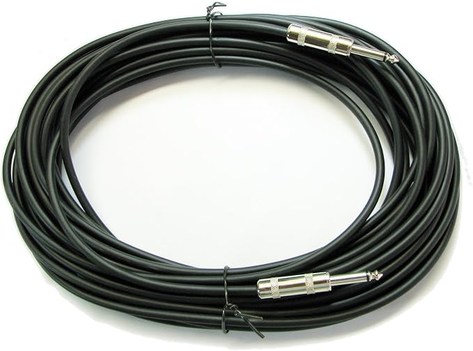 5 Pack: Instrument Acoustic Electric Bass Guitar Keyboard Patch Cable 1/4 Quarter Inch (50ft) (5 Pack)