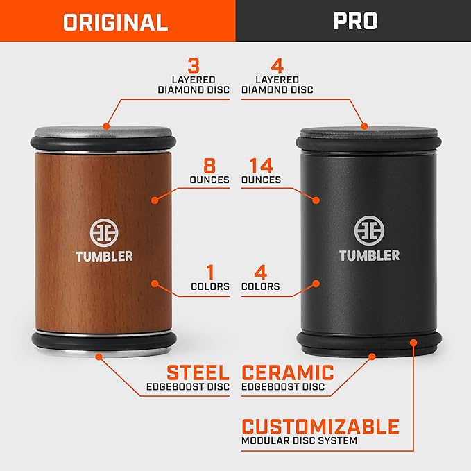 The Original Tumbler Rolling Knife Sharpener™ - Knife Sharpening Made Easy - Rolling Knife Sharpener Tool for Kitchen Knives - Knife Sharpener Kit Offers 15 & 20 Degree Sharpening (Wood)