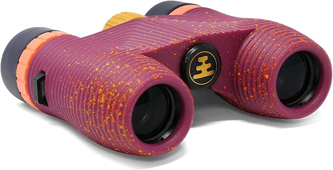 Nocs Provisions Standard Issue 8x25 Waterproof Binoculars, 8X Magnification, Bak4 Prism, Wide View Multi-Coated Lenses for Bird Watching, Hiking & Backpacking - Golden Hour Pink LTD