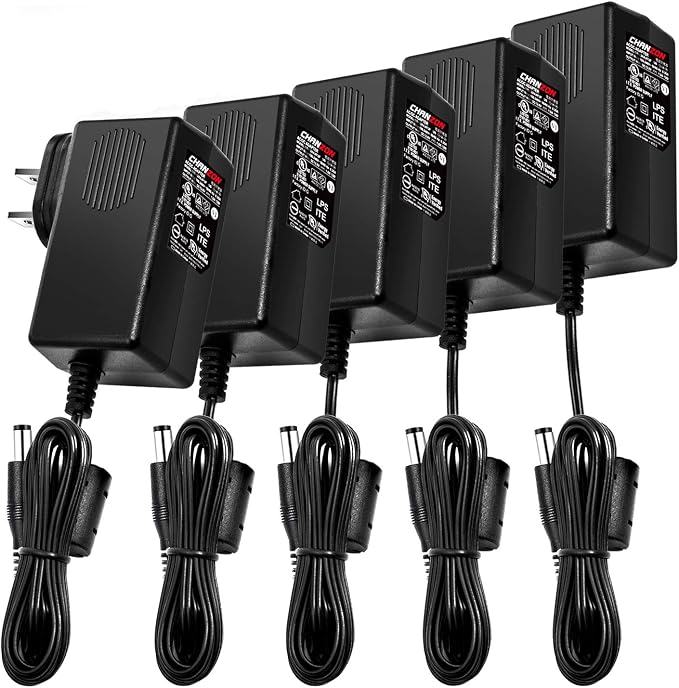CHANZON 12V 1A UL Listed 12W AC DC Switching Power Supply Adapter (Input 100-240V, Output 12 Volt 1 Amp, 6Ft Cord, 12 Watt Max) Wall Wart Transformer Charger for DC12V Security CCTV Camera (5-Pack)