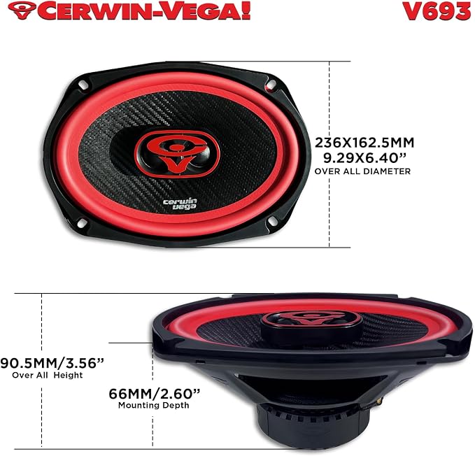CERWIN-VEGA! V693 6"× 9" VEGA 3-Way 420 Watts 4 Ohm Full Range Speakers(Pair)