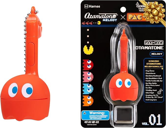 Otamatone Melody Original PAC-Man Electronic Portable Music Toy Player Synthesizer from Japan by Maywa Denki Officially Licensed Merchandise with English Instructions Keychain Accessory - Blinky
