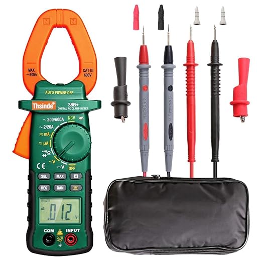 Auto Ranging Digital Multimeter TRMS 6000 with Battery Alligator Clips Test Leads AC/DC Voltage/Account,Voltage Alert, Amp/Ohm/Volt Multi Tester/Diode (38B)