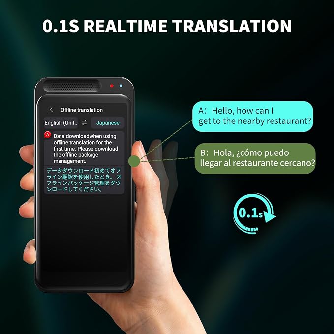 Language Translator Device No WiFi Needed, VORMOR Upgraded AI Translator Two Way Real Time Voice Translation with 150+ Languages Offline&Recording&Photo＆Text Translation for Business Learning Travel