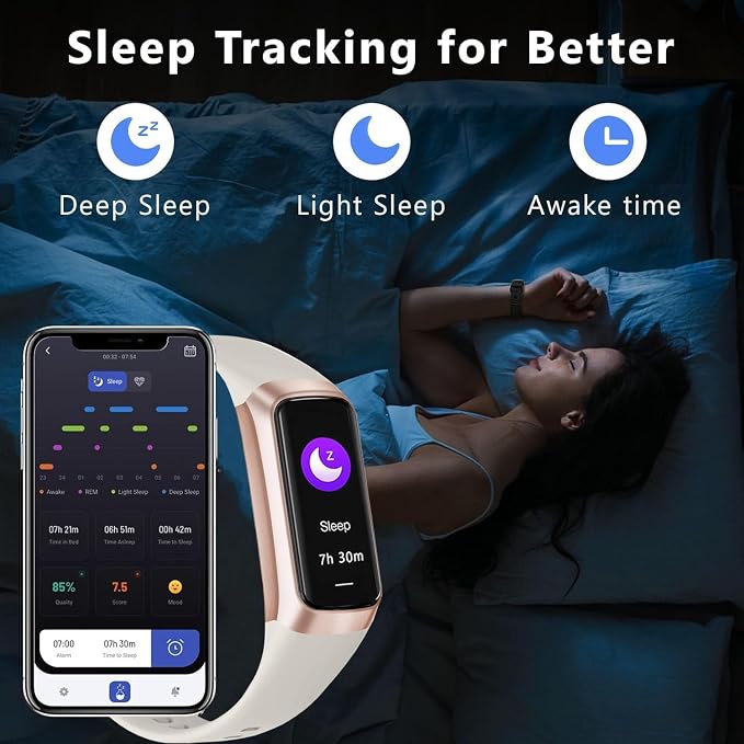 Fitness Tracker with Heart Rate/Blood Oxygen/Sleep Monitor, 20+ Sports Modes Smart Watches for Women/Men, Activity & Step Tracker Smart Watch for Android/iOS Phones