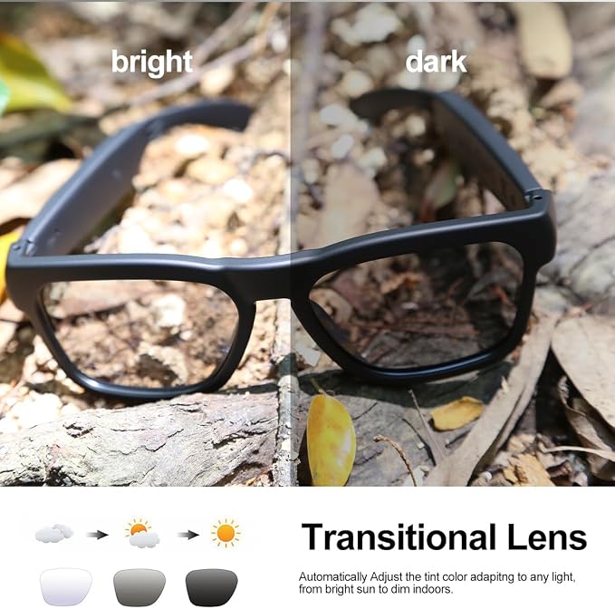 OhO sunshine Bluetooth Audio Sunglasses, Lightweight Open Ear Sport Glasses, 10H Playtime,Water Resistant with Voice Control