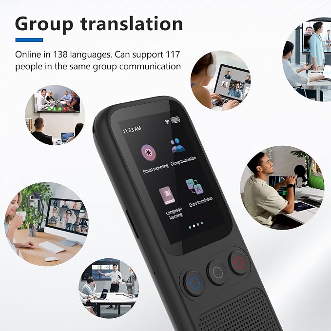 Language Translator Device, 138 Languages Supported, Instant Offline Language Translator Device, Voice Translator Offline, Portable Two-Way Real-Time Language Translator for Travel Business Learning