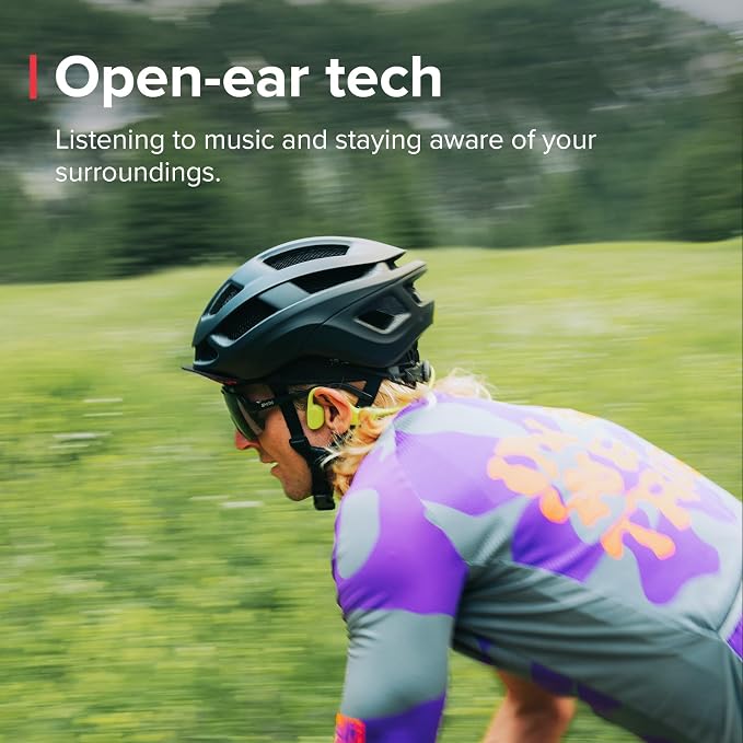 SUUNTO Sonic Open-Ear Bone Conduction Sports Headphone, Bluetooth Wireless Headset w/Enhanced Bass & Multipoint Connection, 10H Playtime w/Fast Charging, Built-in Dual Mics, Waterproof & Light, Red