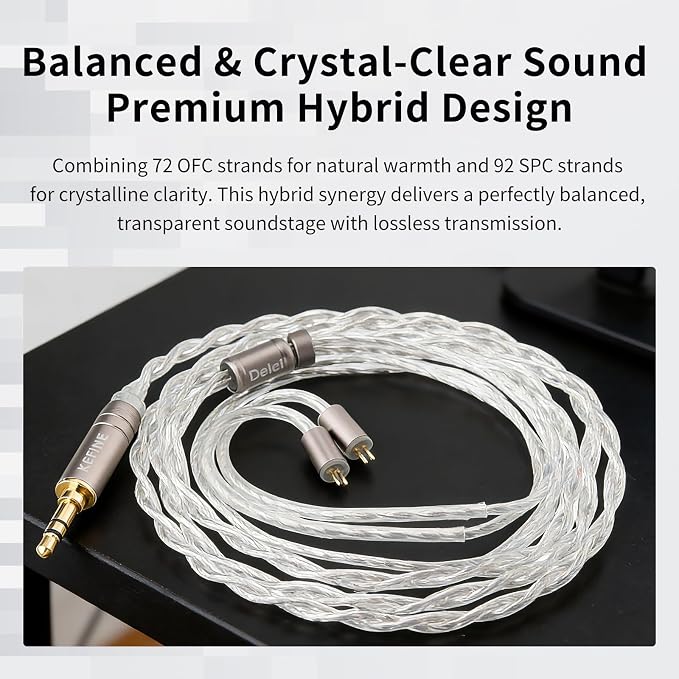 Delci AE Hi-Fi IEMs, 10mm DLC+PU Dynamic Drive in-Ear Monitors with Interchangeable Tuning Nozzles, 5.3g Ultralight CNC Aluminum Wired Earbuds, Detachable 164-Core Silver-Plated Cable(3.5mm)