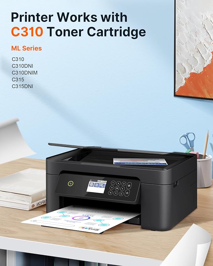 C310 Toner Cartridge Compatible Replacement for Xerox C310 C315 Toner Cartridge for Xerox C310 C310DNI C310DNIM C315 C315DNI Printer，006R04356 006R04357 006R04358 006R04359，4 Packs