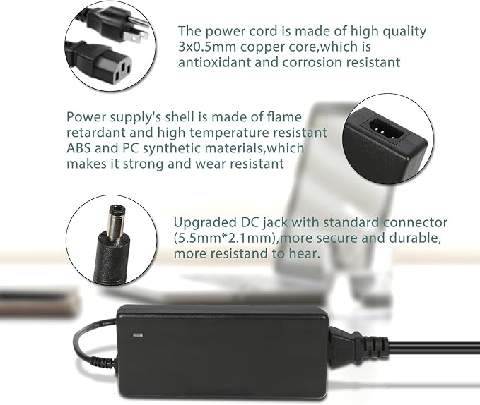 2 Pack HZHFCB 24V 6A 144W Power Supply Adapter AC Power Adapter Supply AC/DC Adapter 100V~240V AC to DC Converter for 5050 3528 LED Strip Light 3D Printer CCTV Camera LCD Monitor