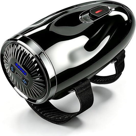 Professional Handheld Palm Massager with Adjustable Straps, 5 Modes, 2600mAh USB Rechargeable Vibrating Massager for Barber Salon, Neck & Scalp Care（Black）