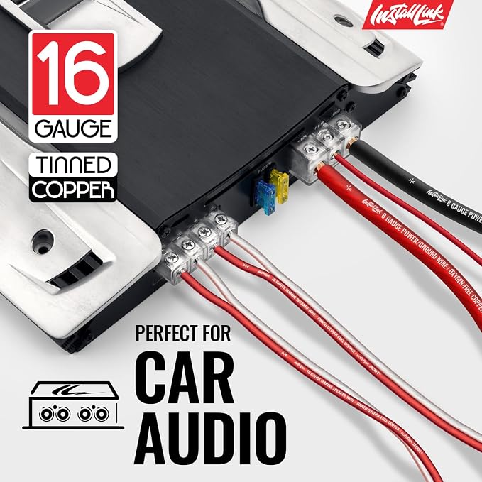 Install Link 16 AWG Gauge (Tinned OFC) Marine Speaker Wire Cable (100 Feet)