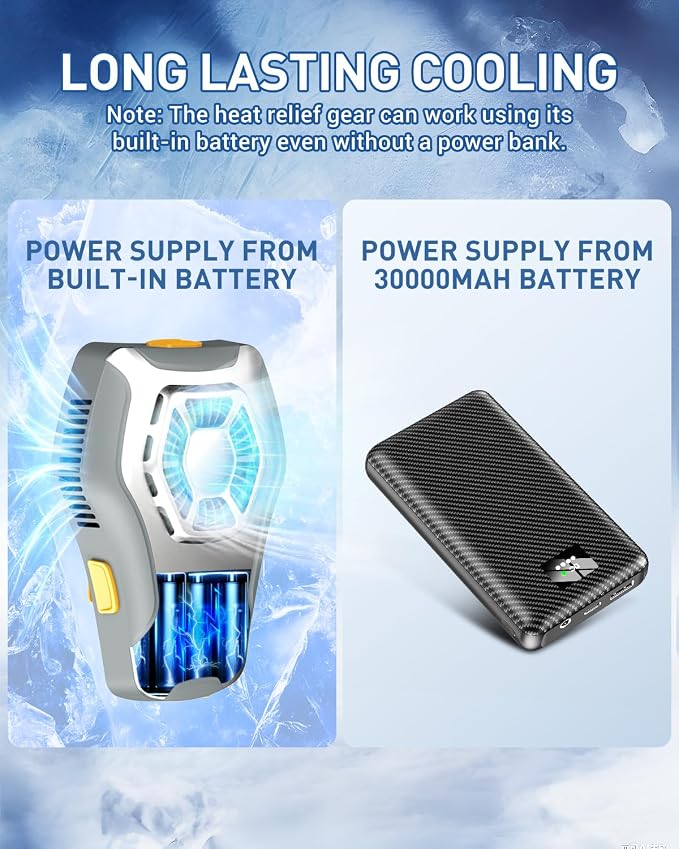 Portable Cooling Vest with 30000mAh Battery, Wearable Cooler with Chest Pack, Lightweight Heat Relief Gear