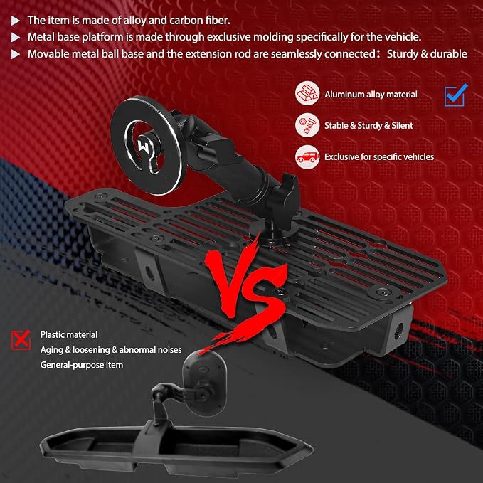 WXRYLYN 2026 2025 Tundra Metal Dash Platform Phone Mount Magnetic Phone Holder for 2022-2025 2026 Tundra 2023-2026 Sequoia Cell Phone Holder Dash Phone Mount 2024 Tun dra Dash Mount