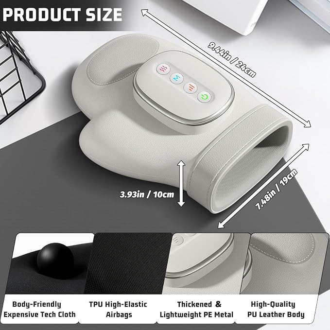 Gifts Hand Massager with Heat and Compression, Cordless for Arthritis & Carpal Tunnel Relief – Longer Battery Life, Enhanced Thumb Massage, Ideal for Stress & Gifts for Men/Women