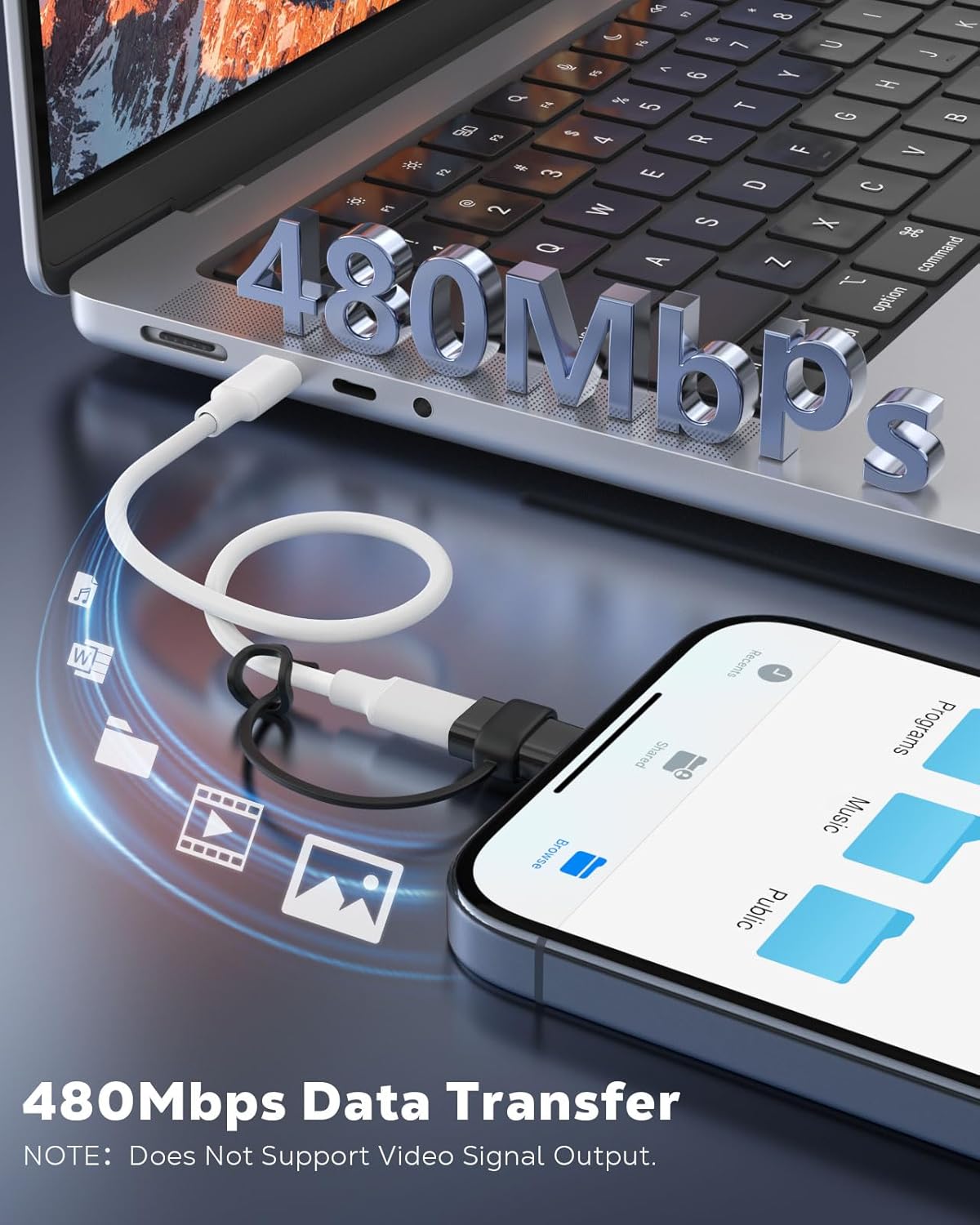 MoKo USB C to Lightning Adapter 4 Pack, Not for Audio/OTG, Lightning Male to USB C Female Adapter for iPhone 14/13/12/11/X Series, iPad/AirPods, Charging & Data Sync, with Anti-Lost Loop, Black