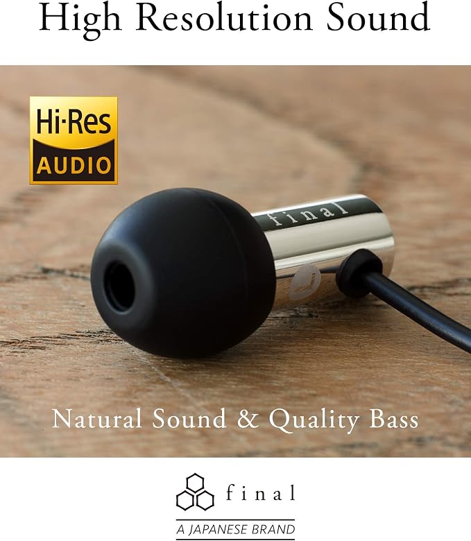 Final Audio Design High Resolution Headphone - Stainless Steel (E3000) Black