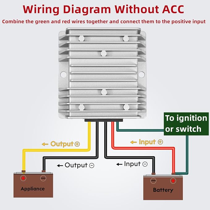 Acc Control 20A 240W DC 24V 36V 48V Step Down to 12V Buck Converter Golf Cart Volt Voltage Reducer Regulator Waterproof Transformer with Fuse
