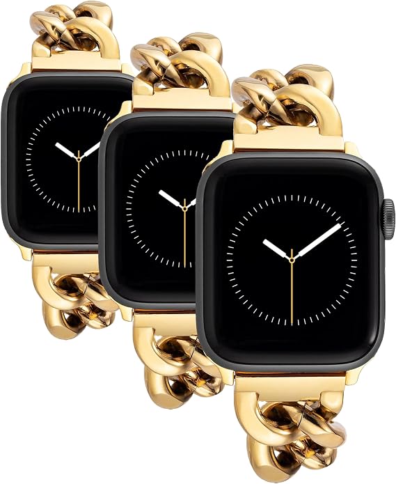 Anne Klein Fashion Chain Bracelet for Apple Watch, Secure, Adjustable, Apple Watch Replacement Band, Fits Most Wrists