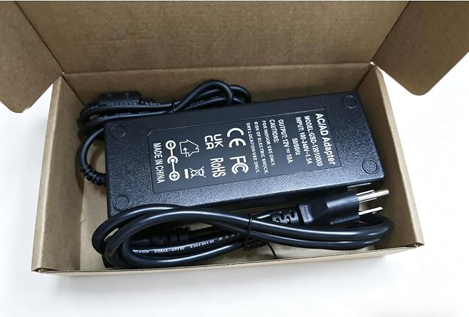 12V 10A AC to DC Adapter for 5050 3528 LED Strip Light Driver CCTV Cameras 3D Printer Security System LCD Monitor,12 Volts 10 Amps Power Transformer 5.5x2.5mm&5.5x2.1mm Pump Desktop AC to DC Converter